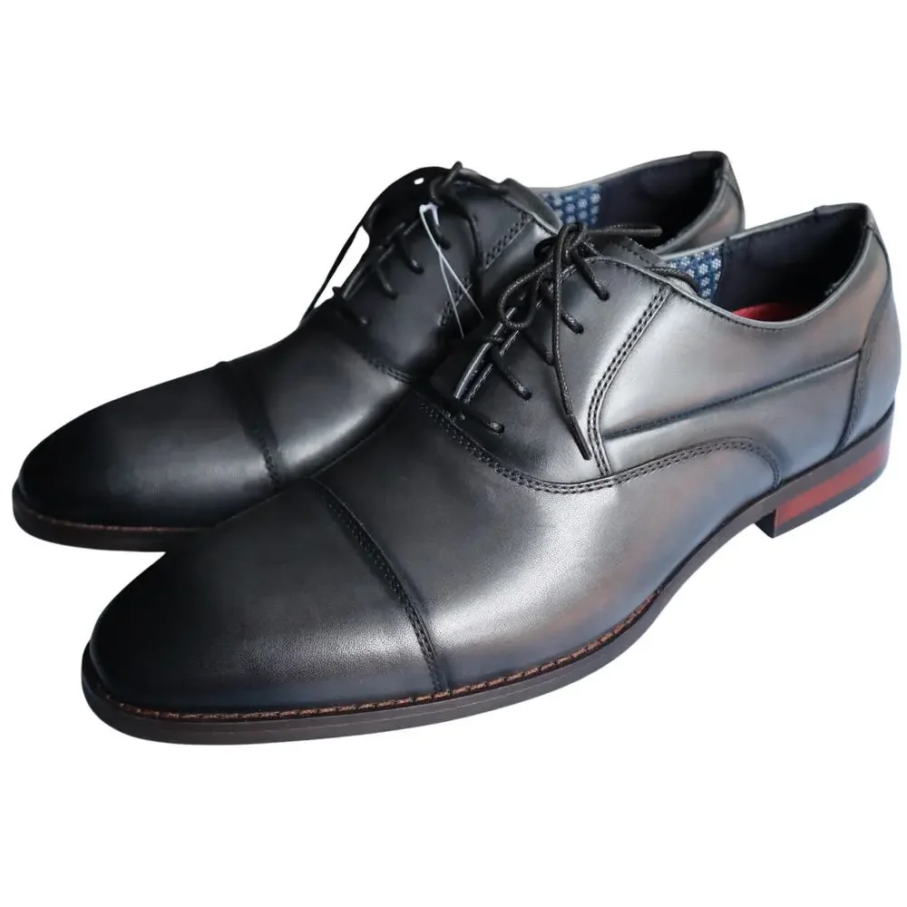 NEW Stacy Adams Kallum Cap Toe Dress Shoes Burnished Gray Mens 8.5 M Work